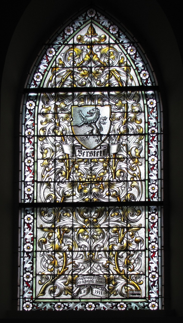 berstett protestant church stained glass free photo