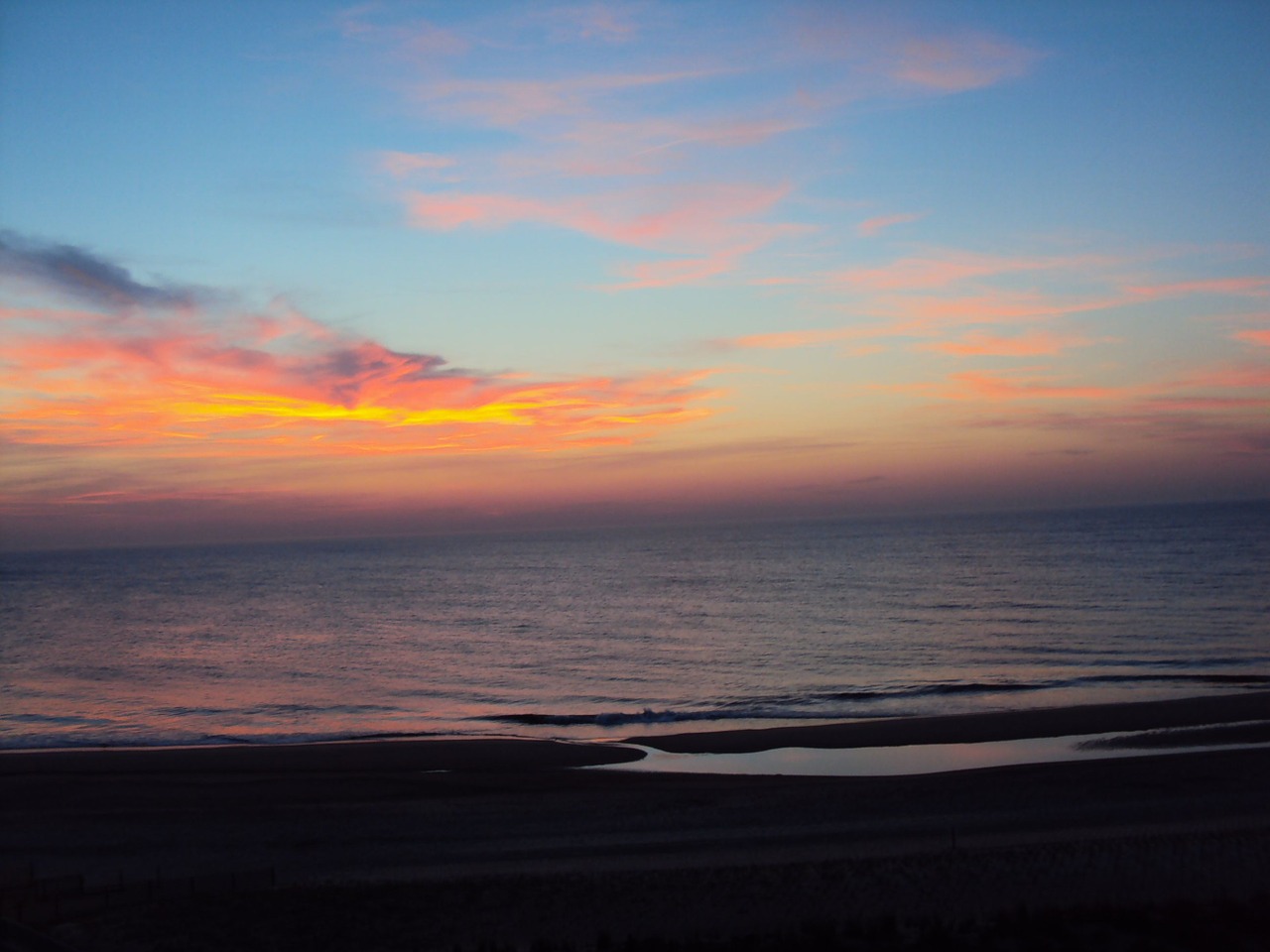 bethany beach sunrise atlantic ocean free photo