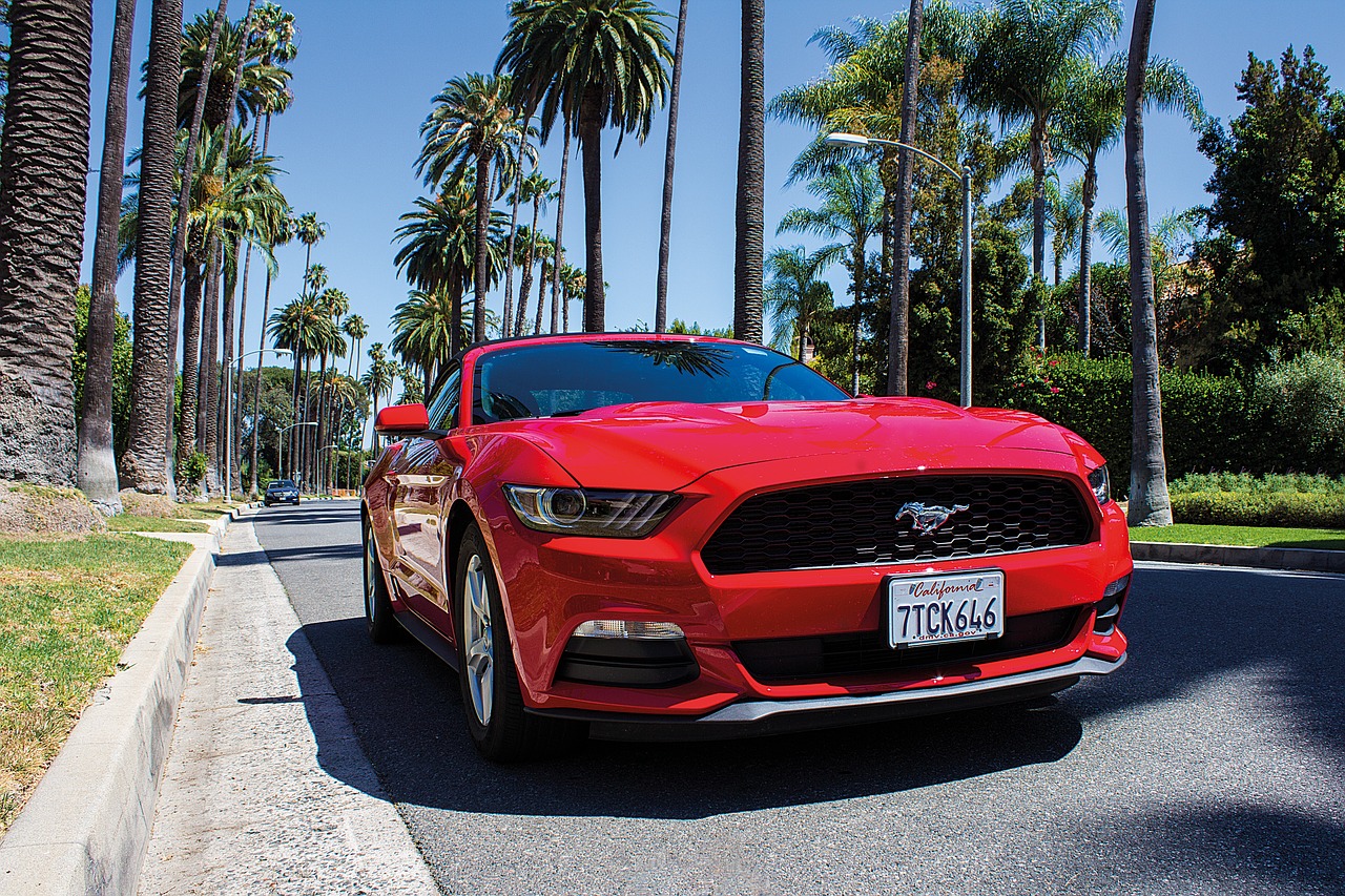 convertible ford mustang beverly hills free photo