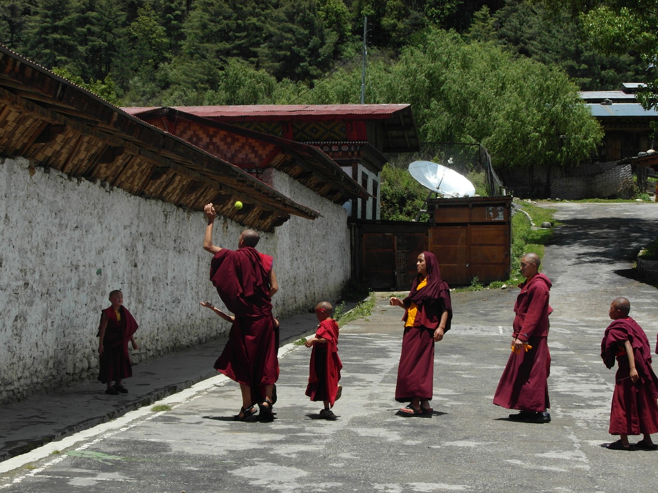 bhutan monks buddhism free photo