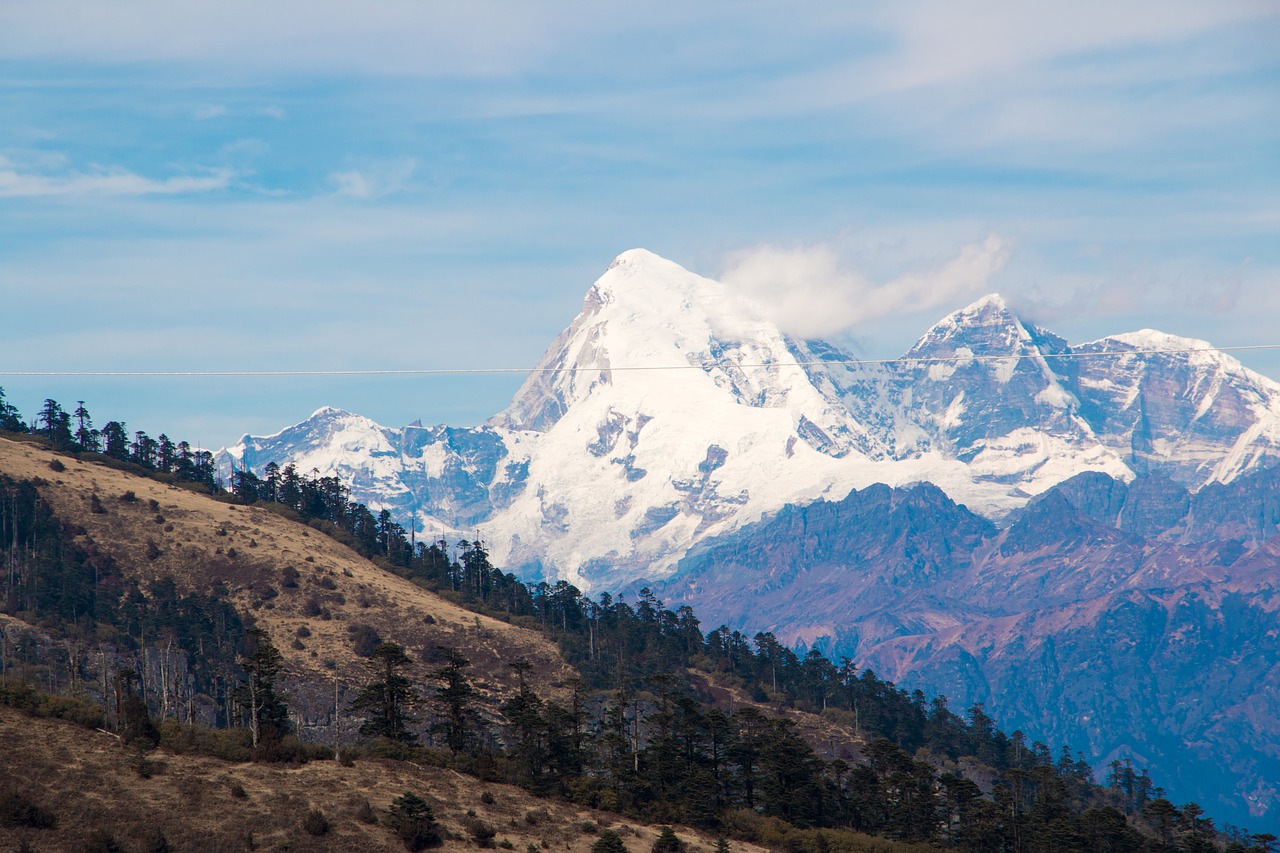 bhutan mountains chelela pass free photo