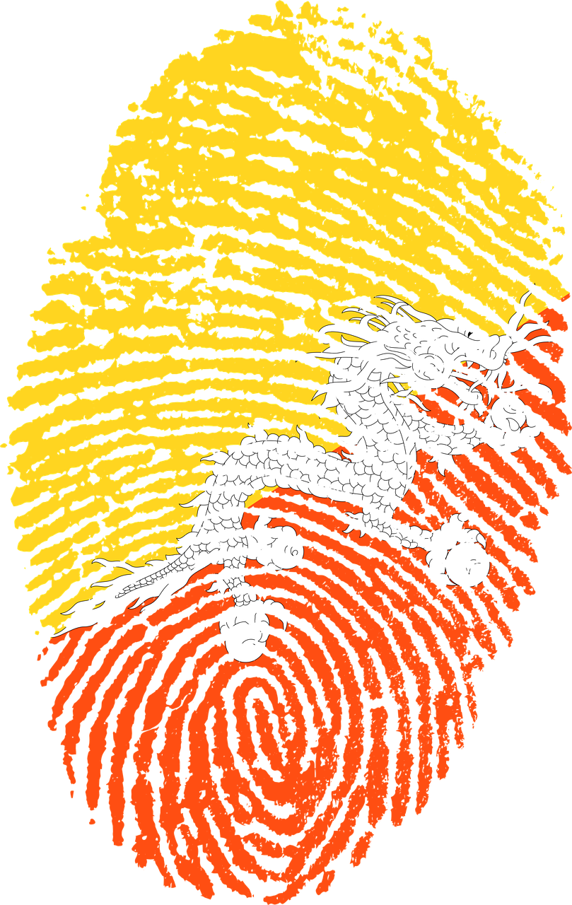 bhutan flag fingerprint free photo