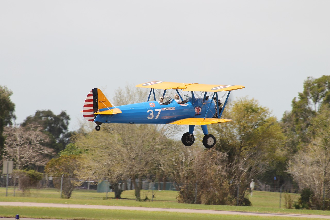 bi-plane pilot plane free photo