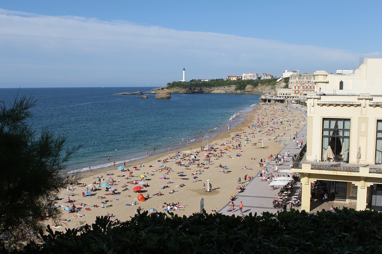 biarritz beach sea free photo