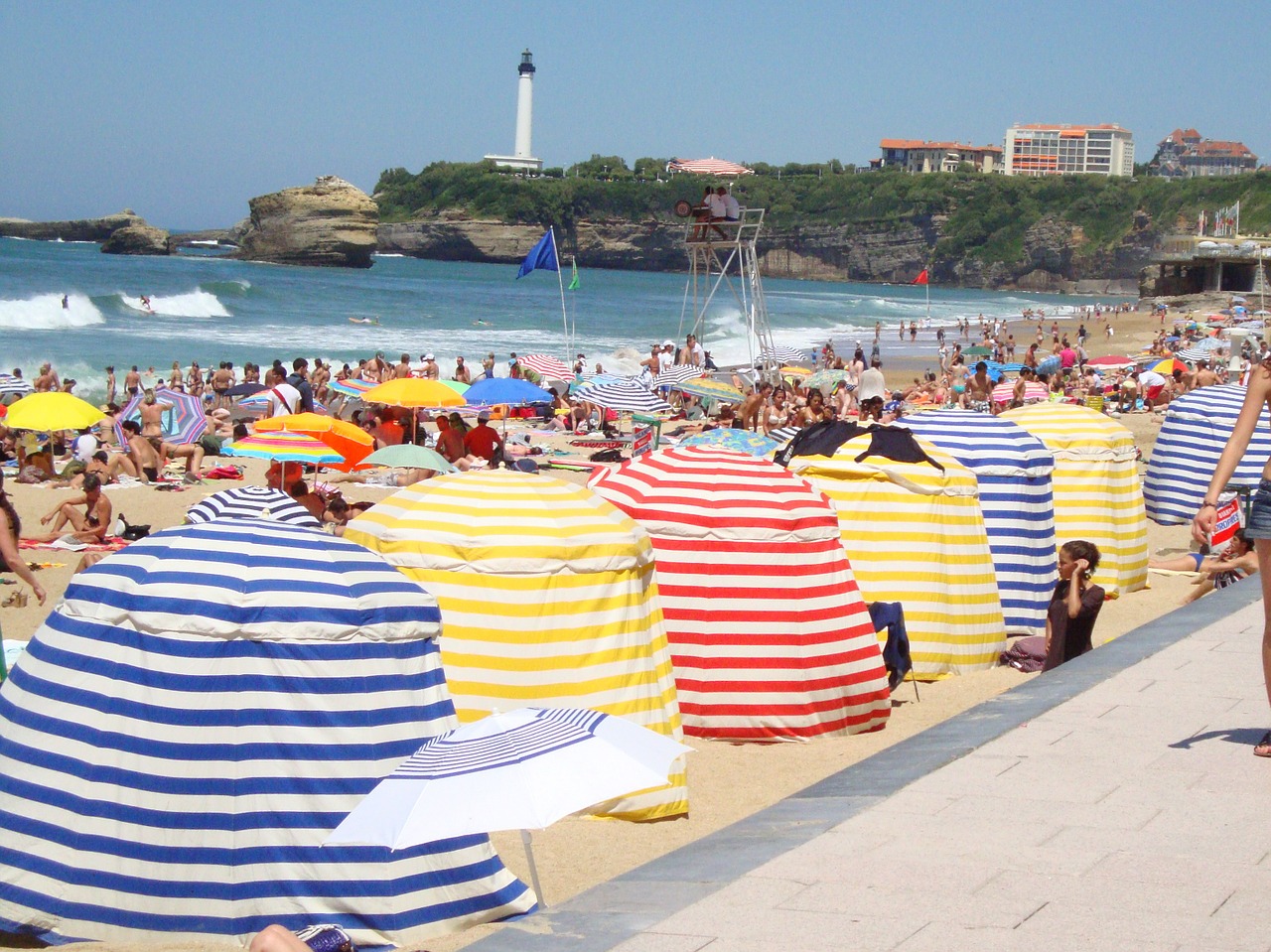 biarritz beach lighthouse free photo