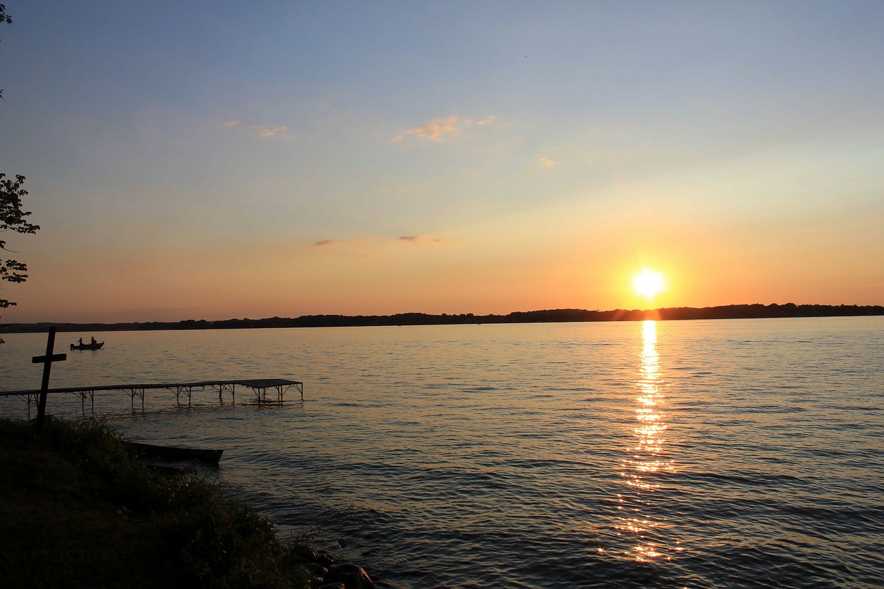 bible camp lake sunset free photo