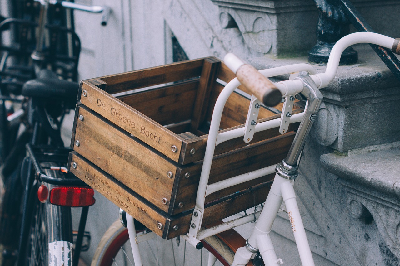 bicycle grocery cart basket free photo