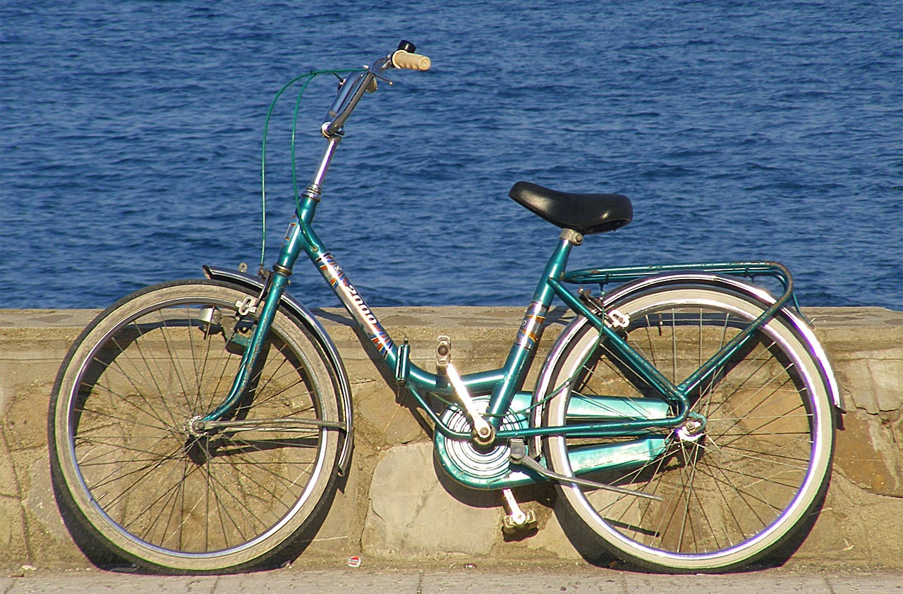 bicycle beach waterfront free photo