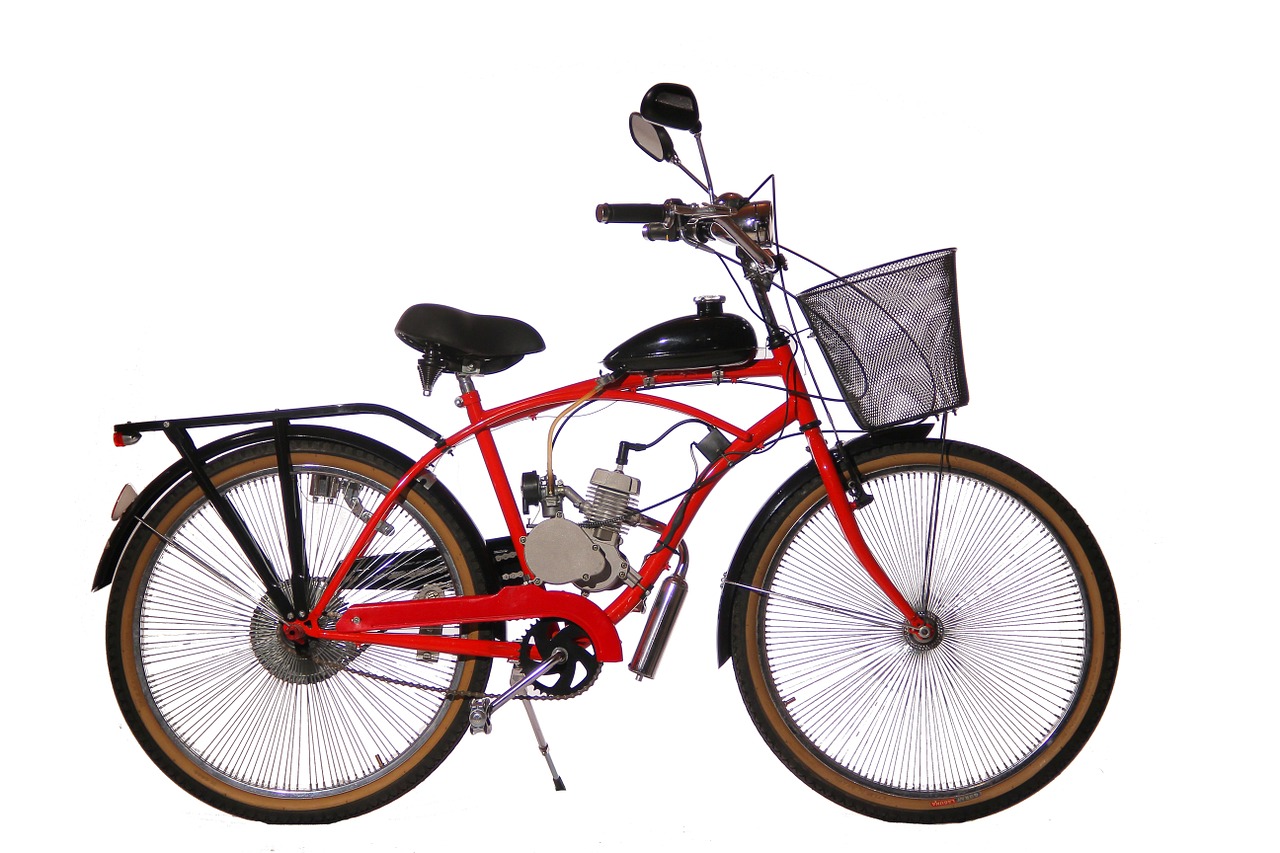 bicycle red motorized free photo