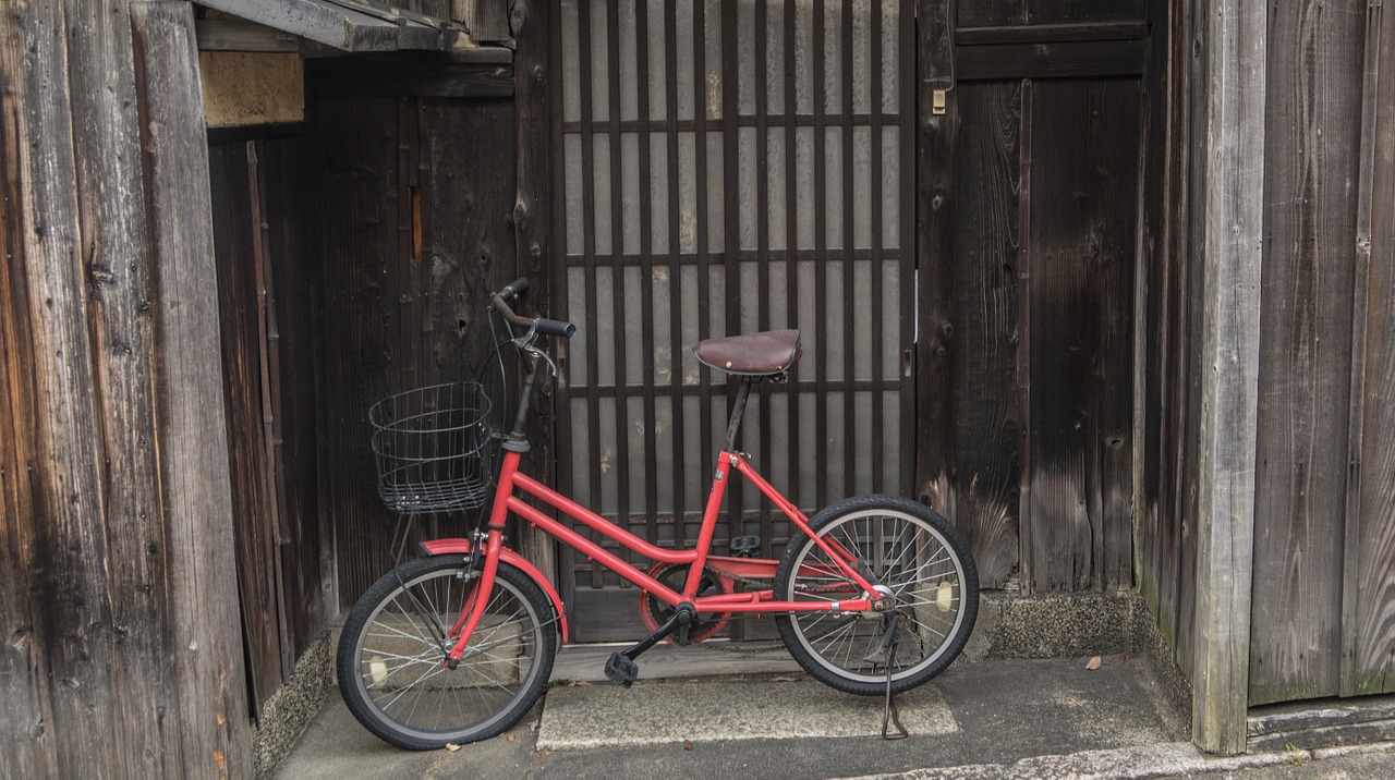 bicycle red japan free photo