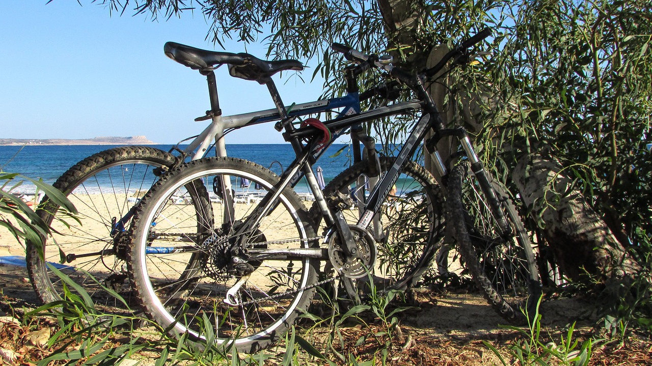 bicycle beach vacation free photo