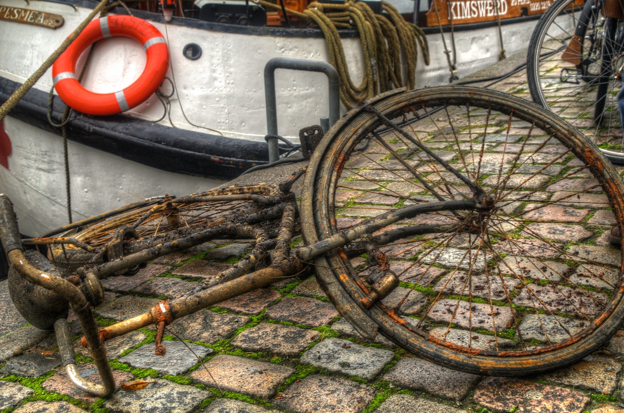 bicycle canal groningen free photo