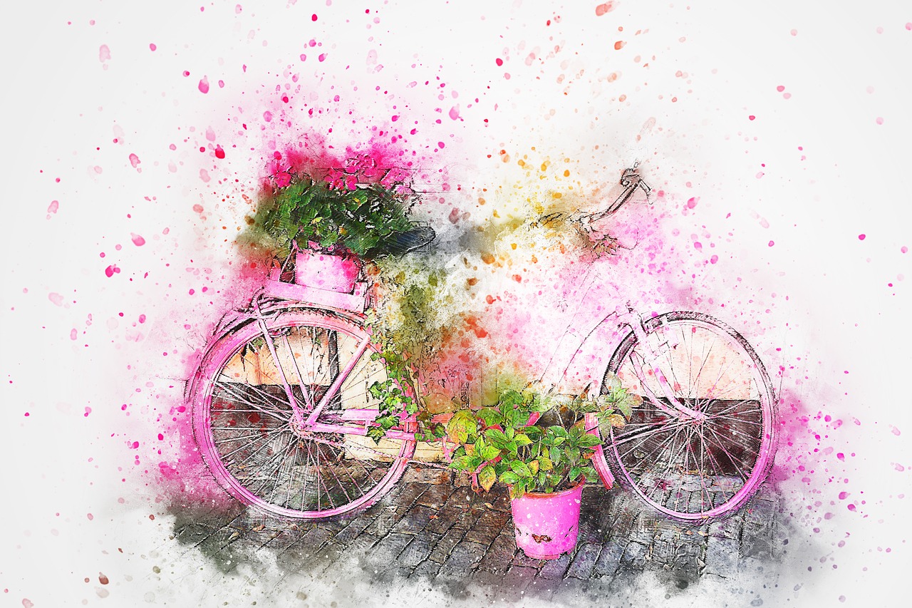 bicycle flowers art free photo