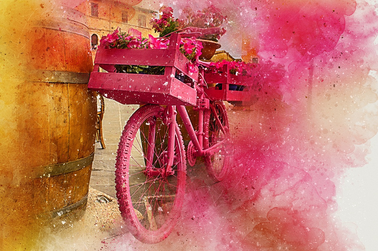 bicycle flowers art free photo