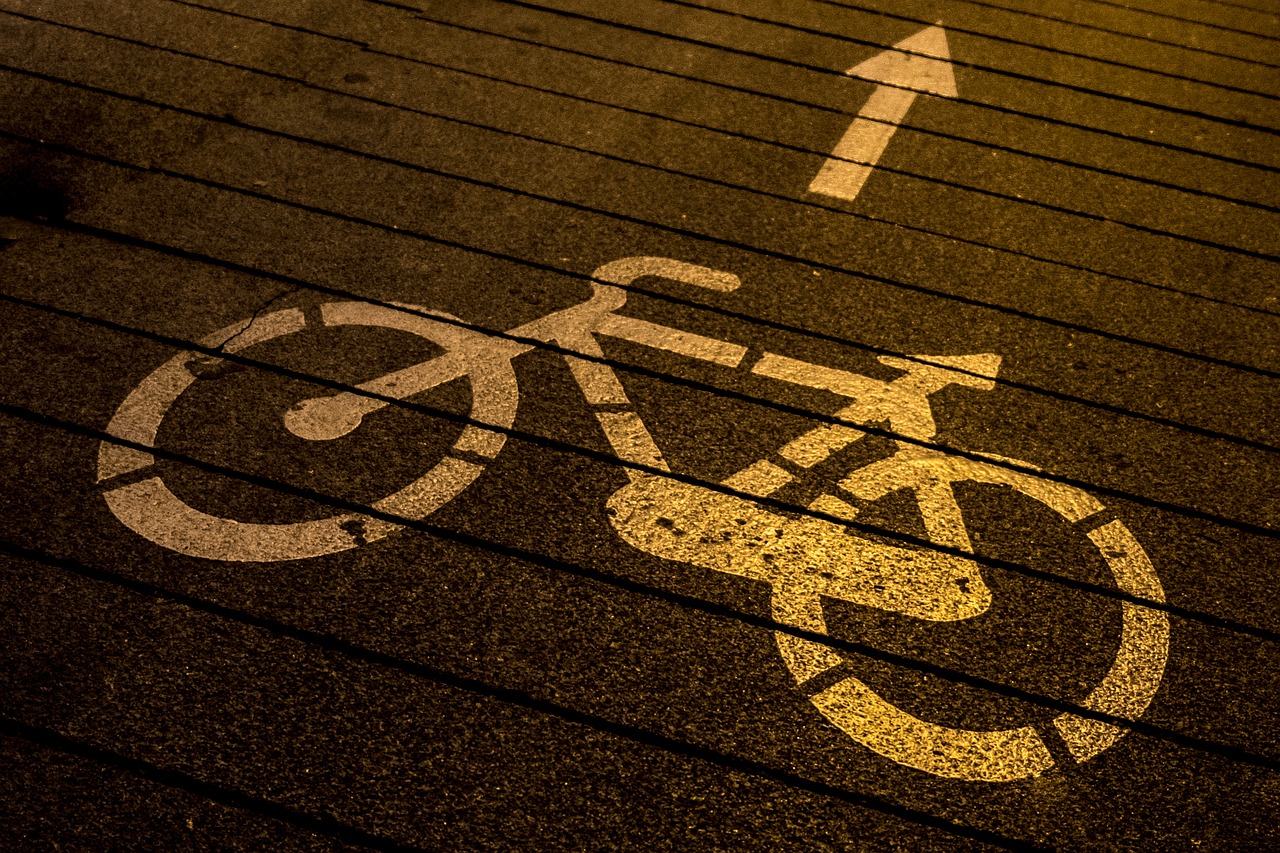 bicycle bike path street free photo