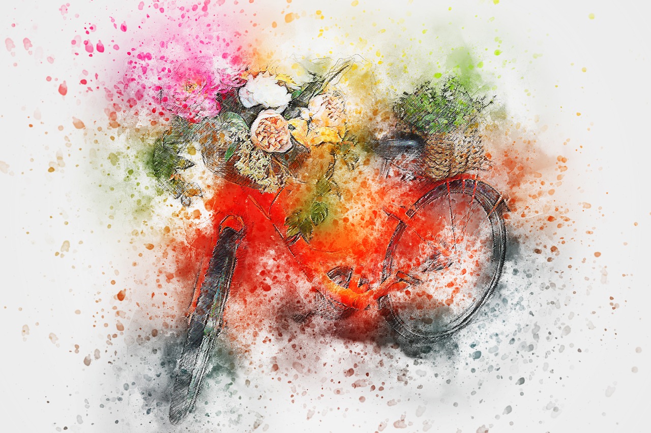 bicycle flowers art free photo