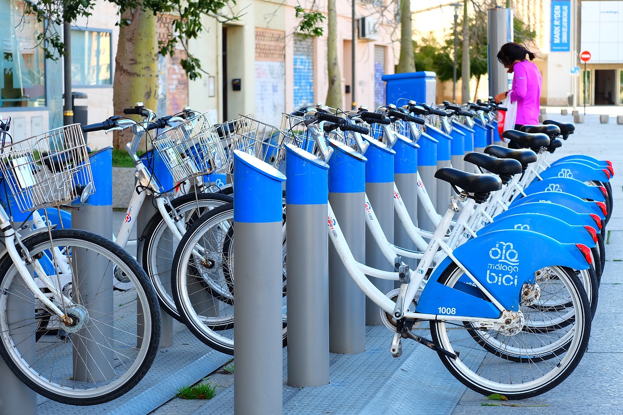 bicycle blue parking free photo