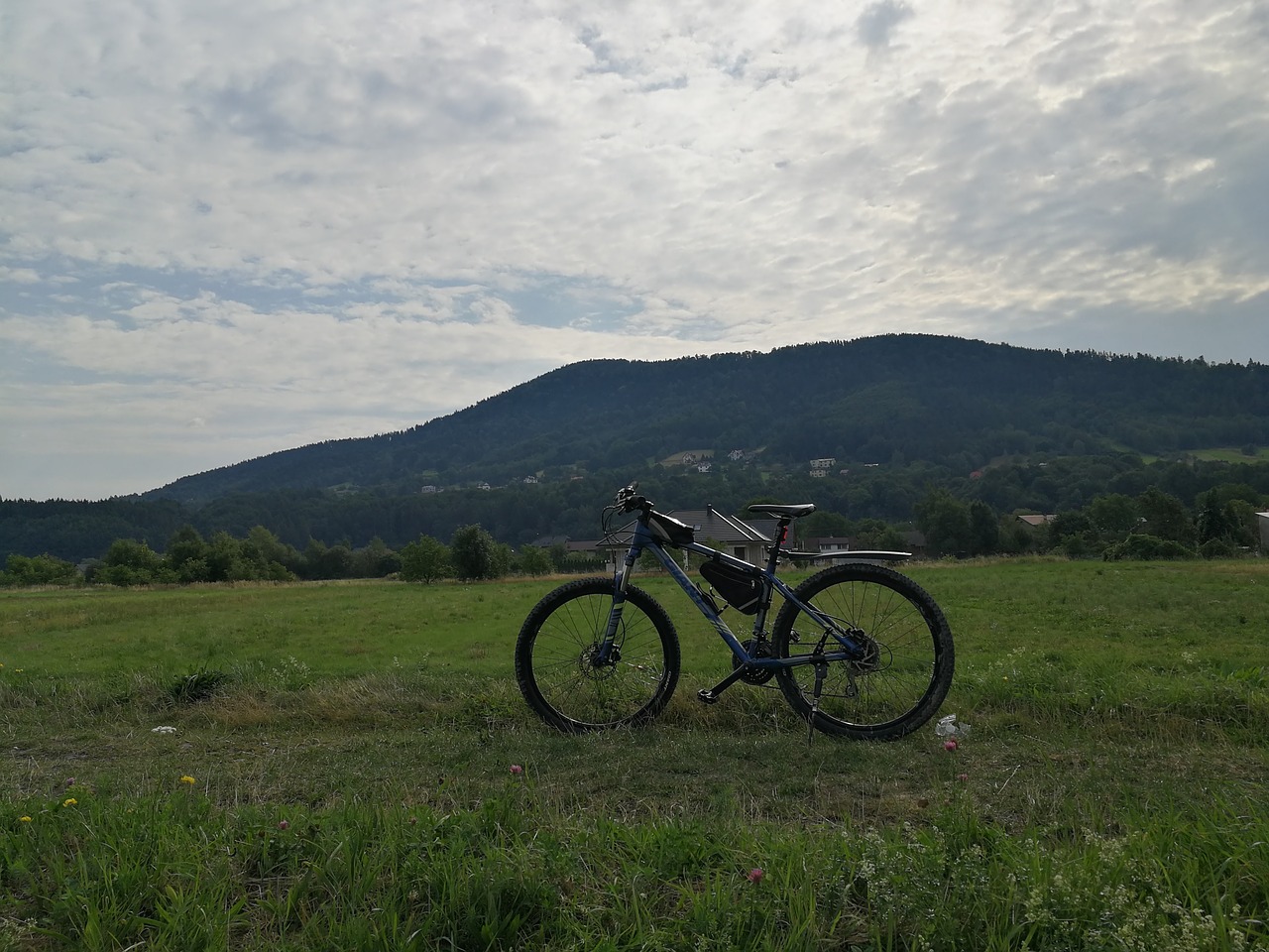 bicycle mountains nature free photo