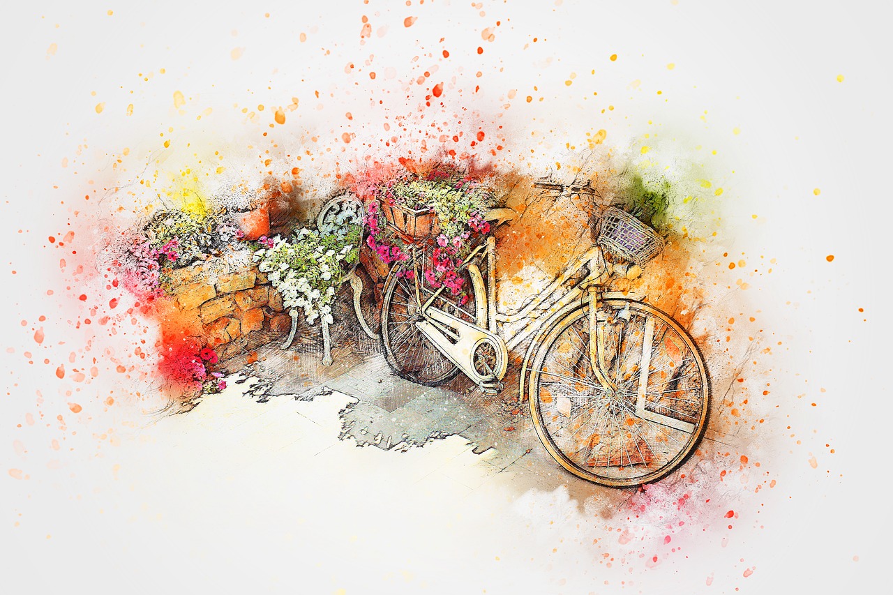 bicycle  flowers  basket free photo