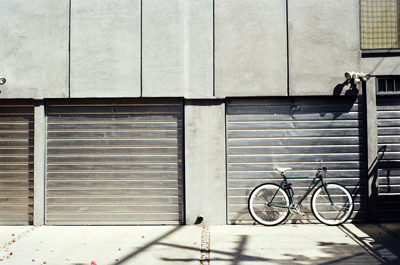 bicycle garages shut free photo