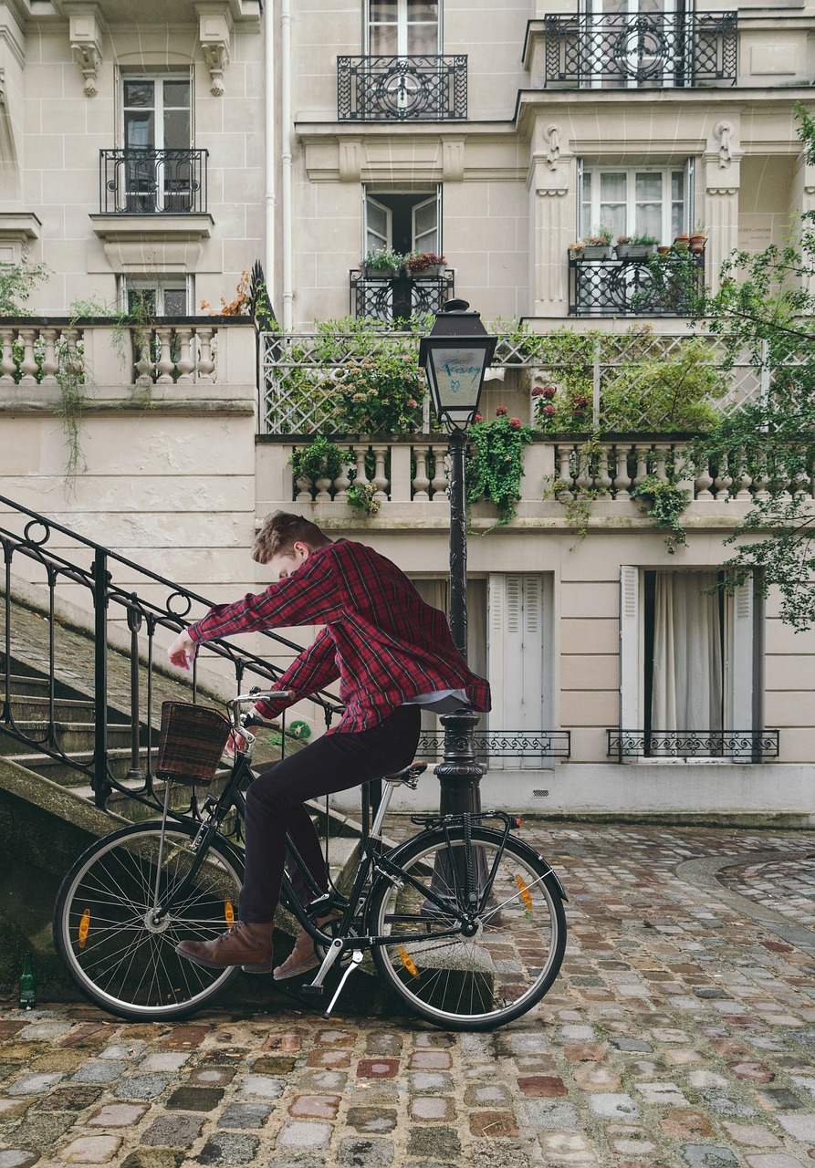 bicycle  man  street free photo