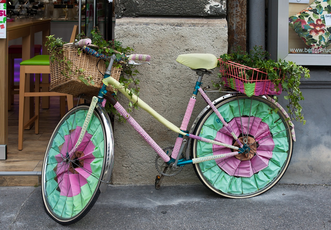 bicycle decorated crochet free photo