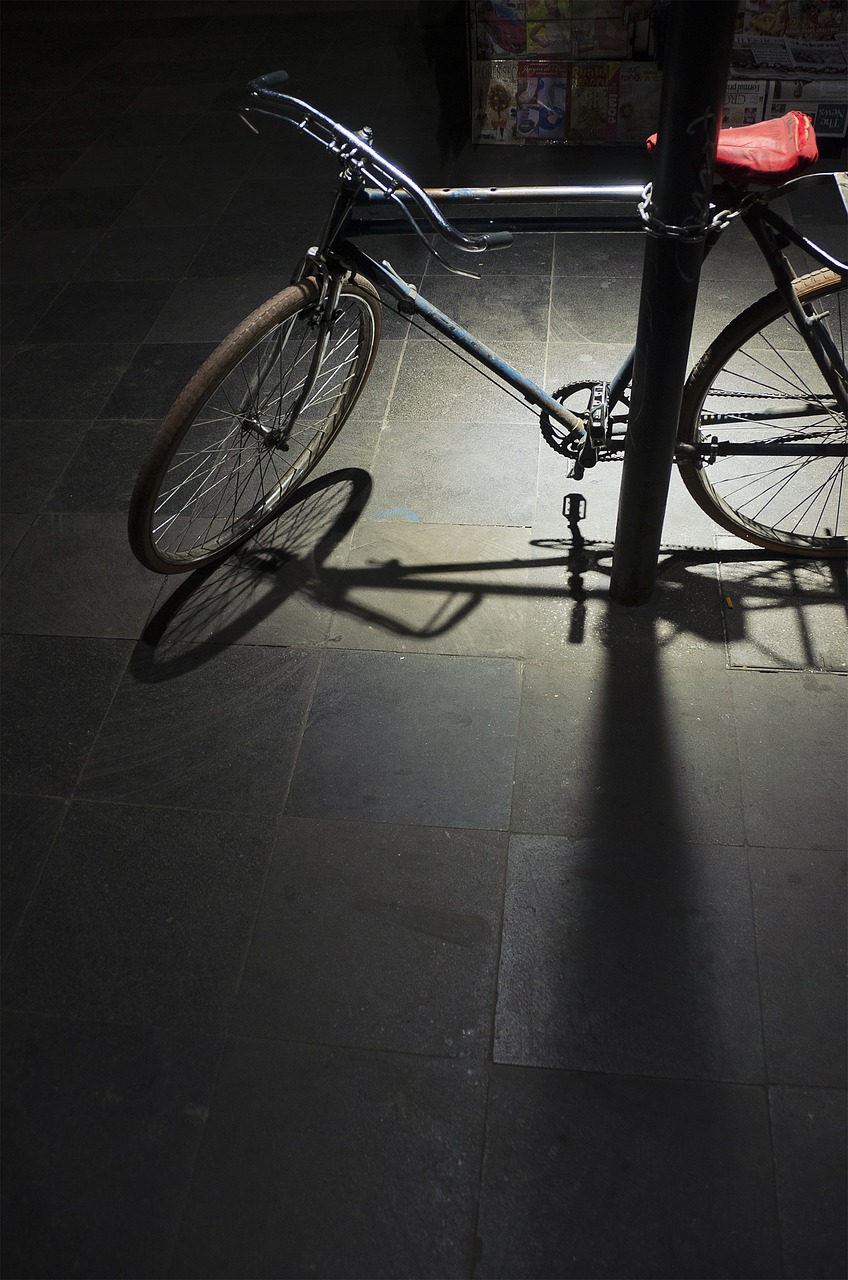 bicycle night shadow free photo