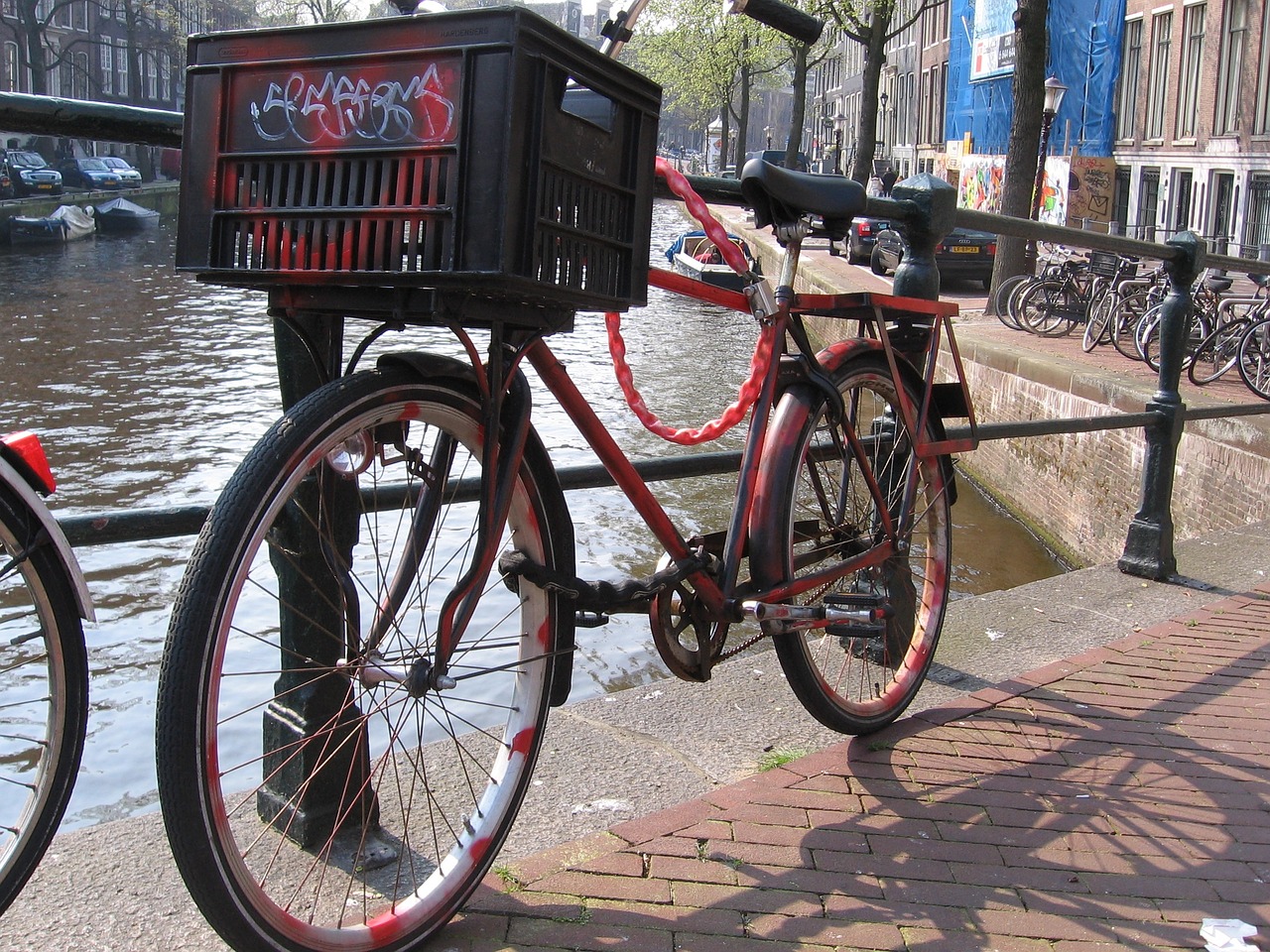 bicycle amsterdam street scene free photo