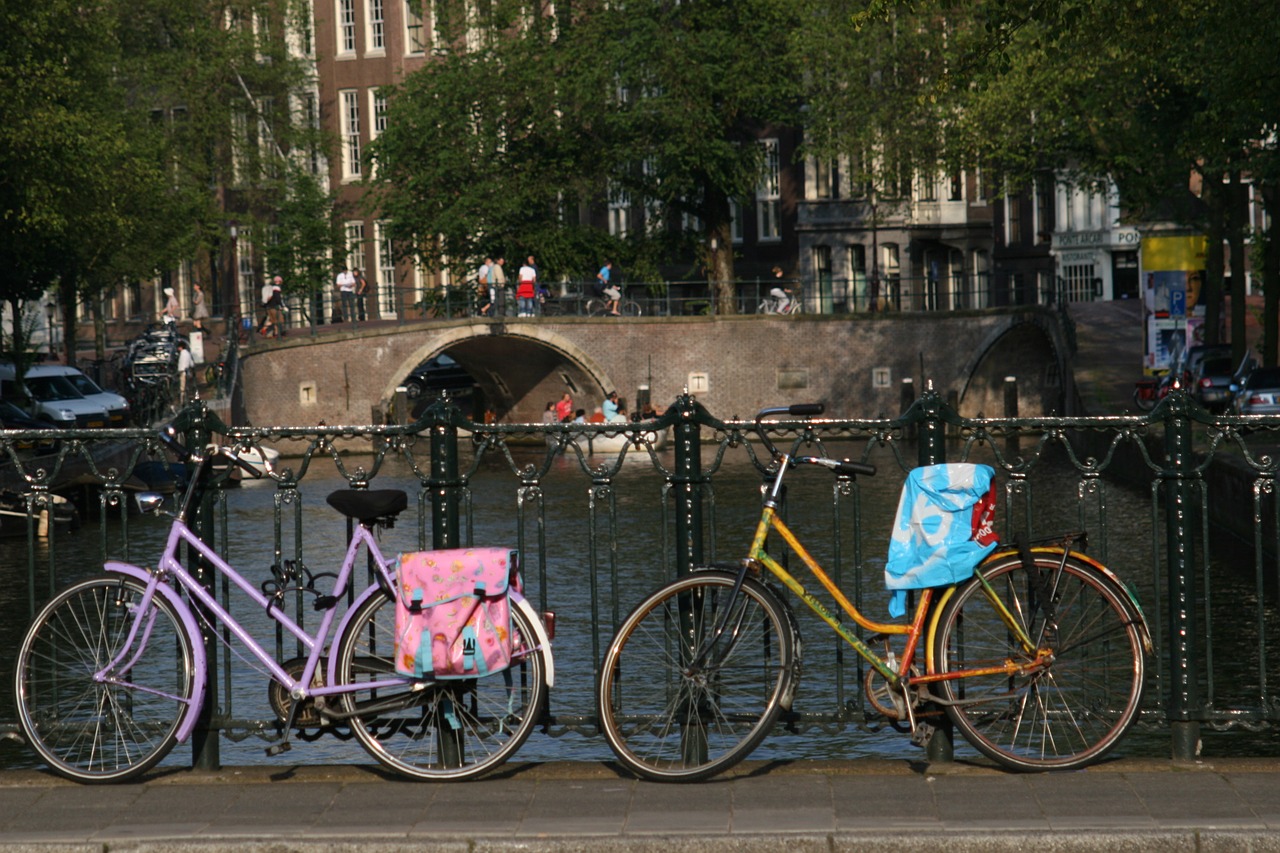 bicycle bridge amsterdam free photo