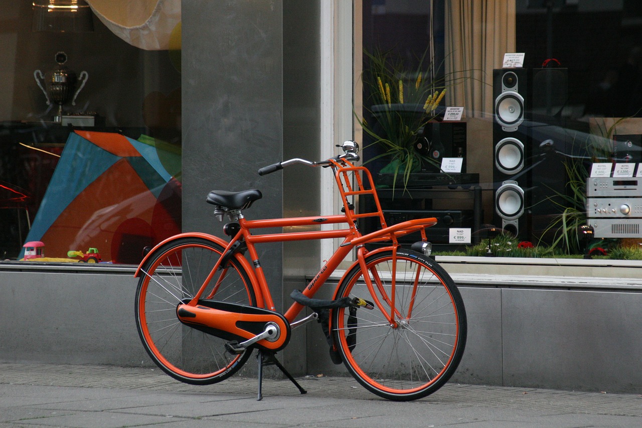 bicycle orange amsterdam free photo