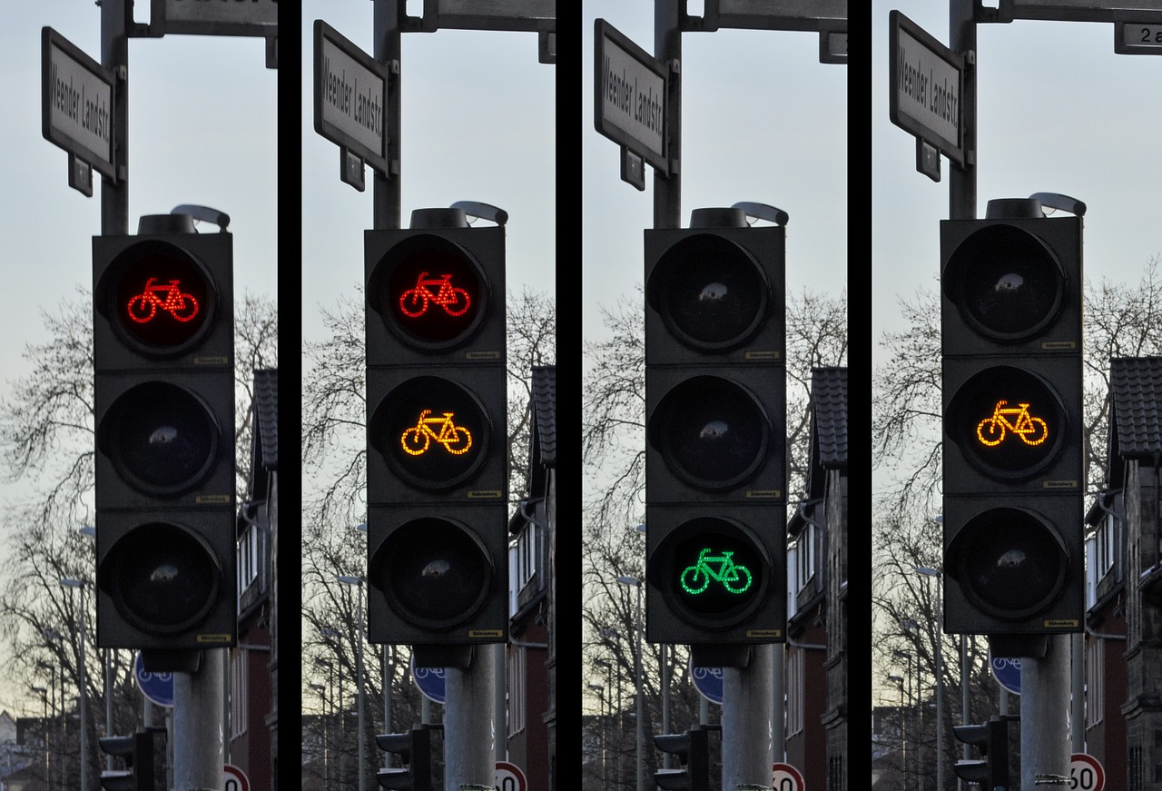 bicycle traffic signals free photo