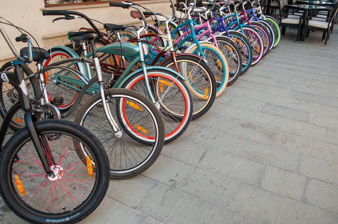 bicycle rainbow coloring free photo