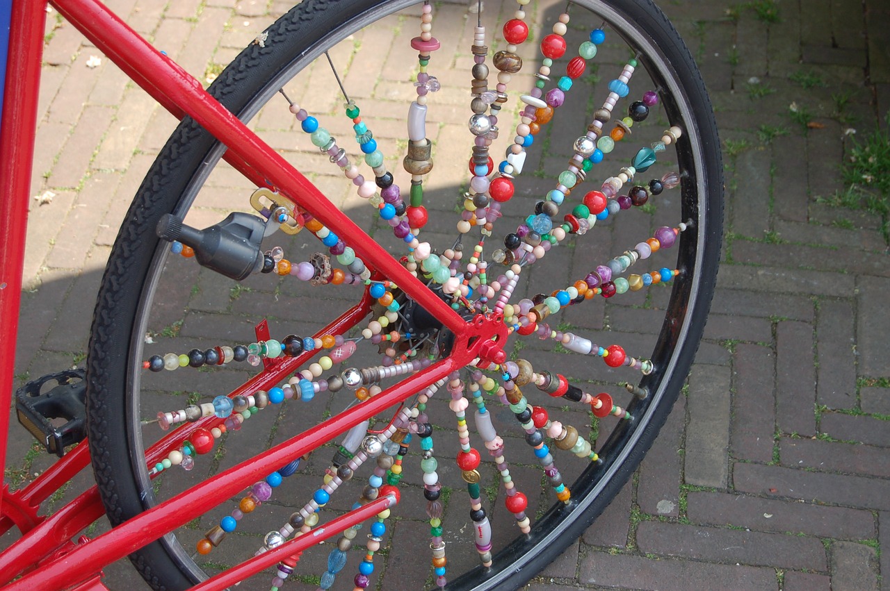 bicycle beads art free photo