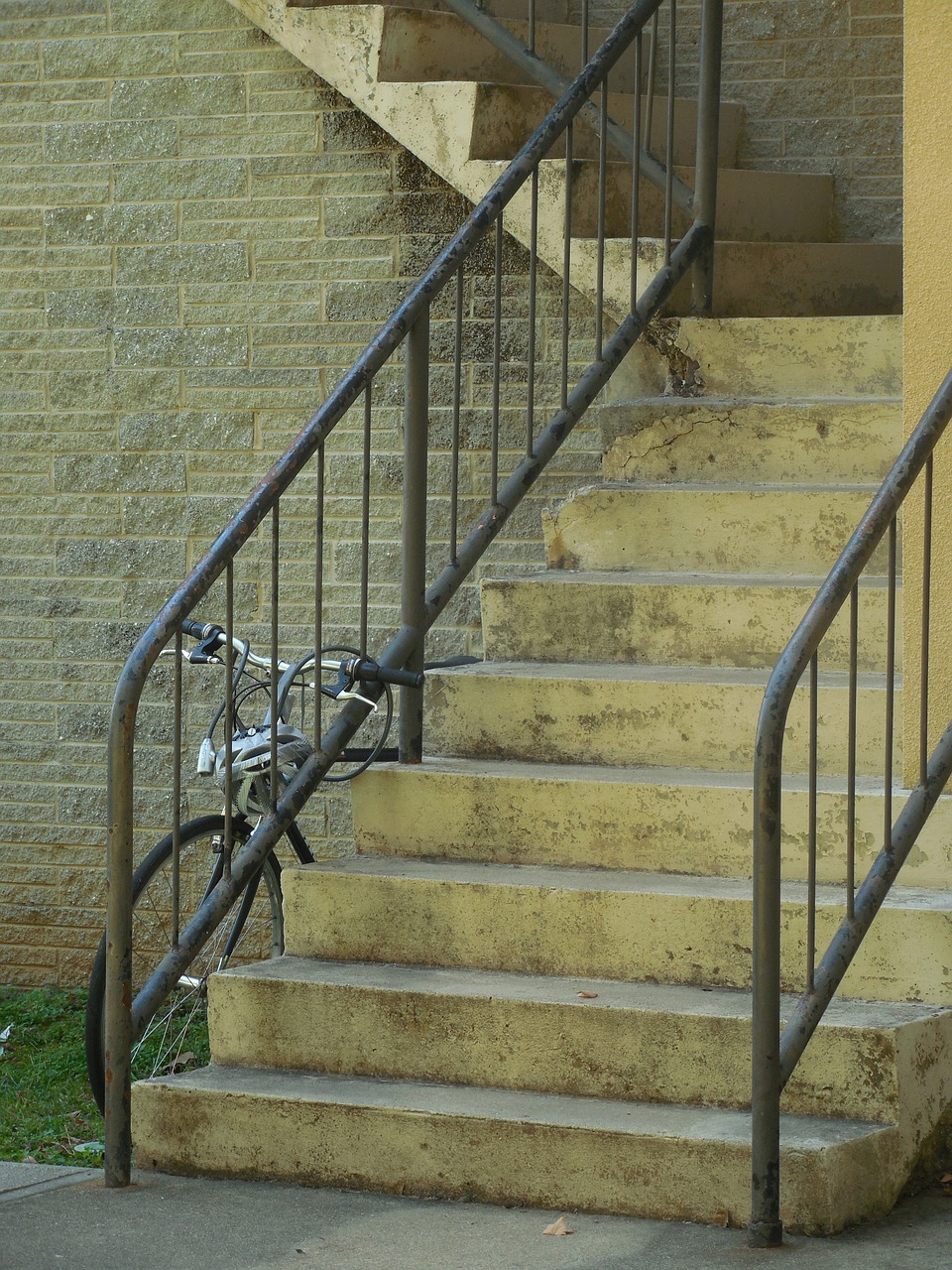 bicycle stairs building free photo