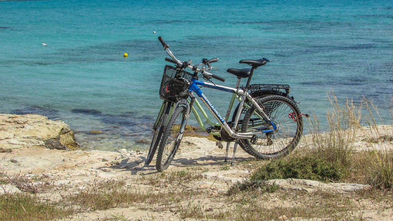 bicycles beach leisure free photo