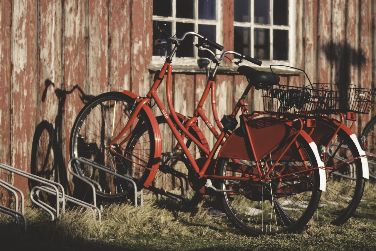 bicycles red bike free photo