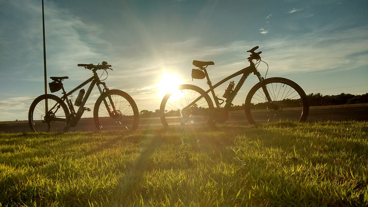 bicycles by sunsets sol free photo