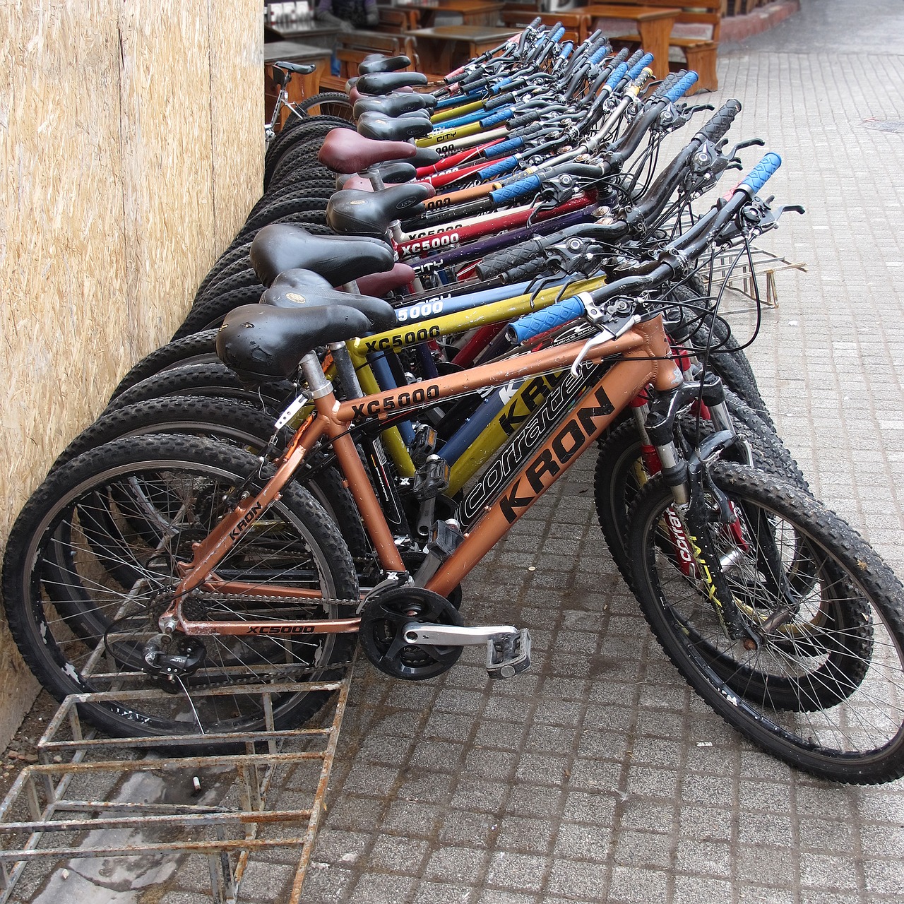 bicycles bike racks in a row free photo