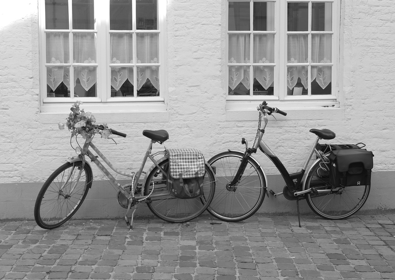 bicycles bruges facade free photo