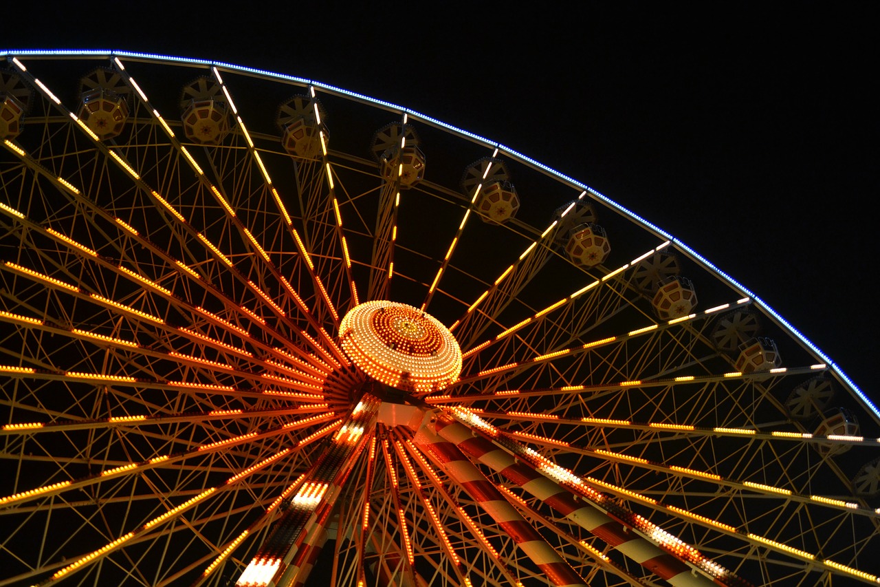 big wheel ferris wheel night free photo