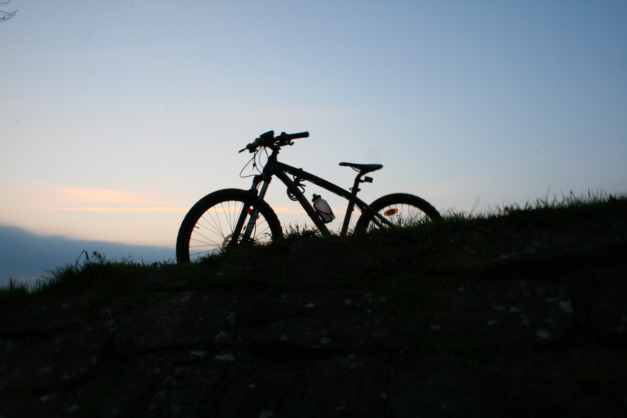 bike evening sunset free photo