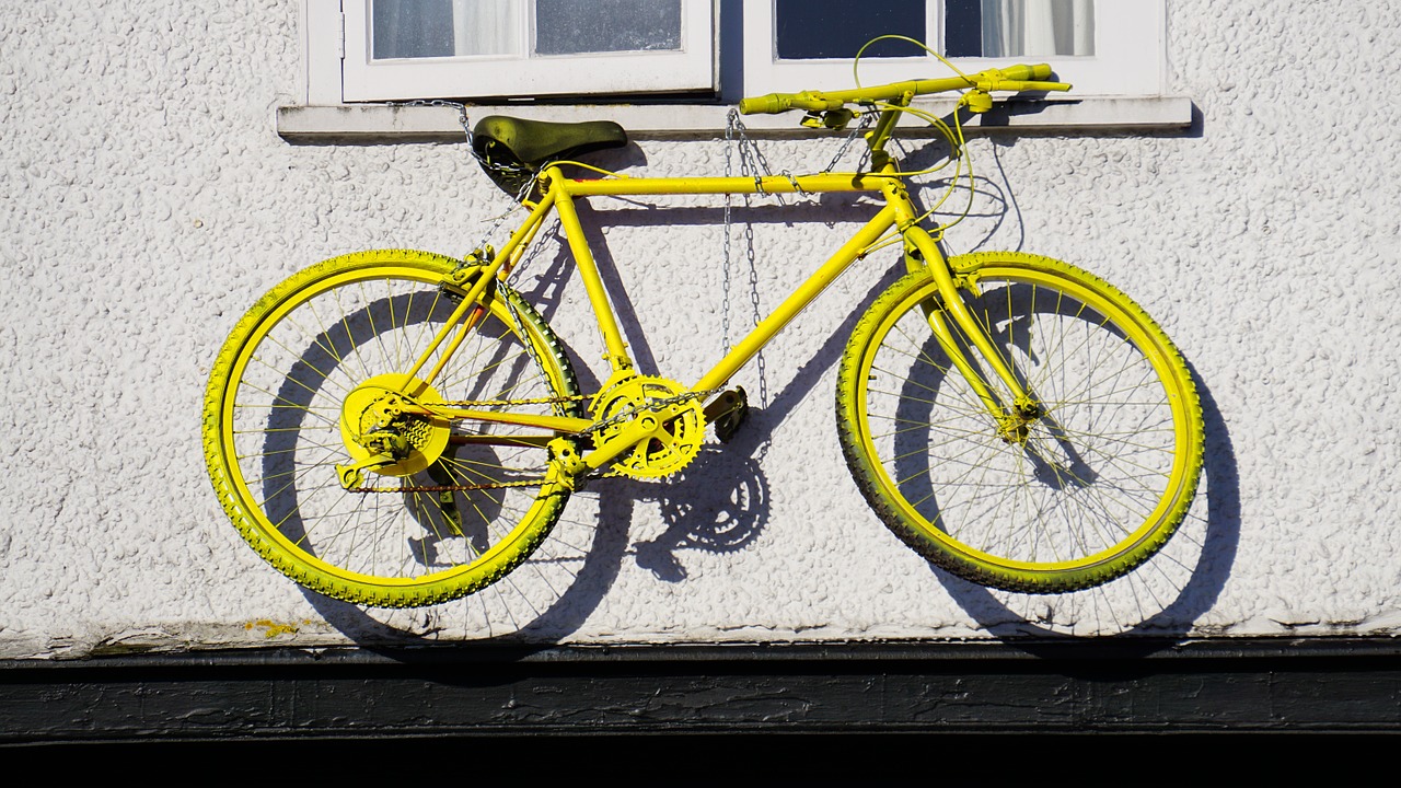 bike yellow bicycle free photo