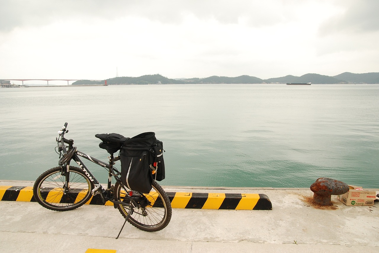 bike travel sea free photo