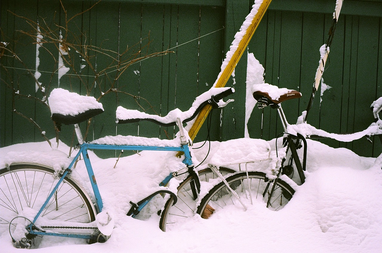 bike winter season free photo