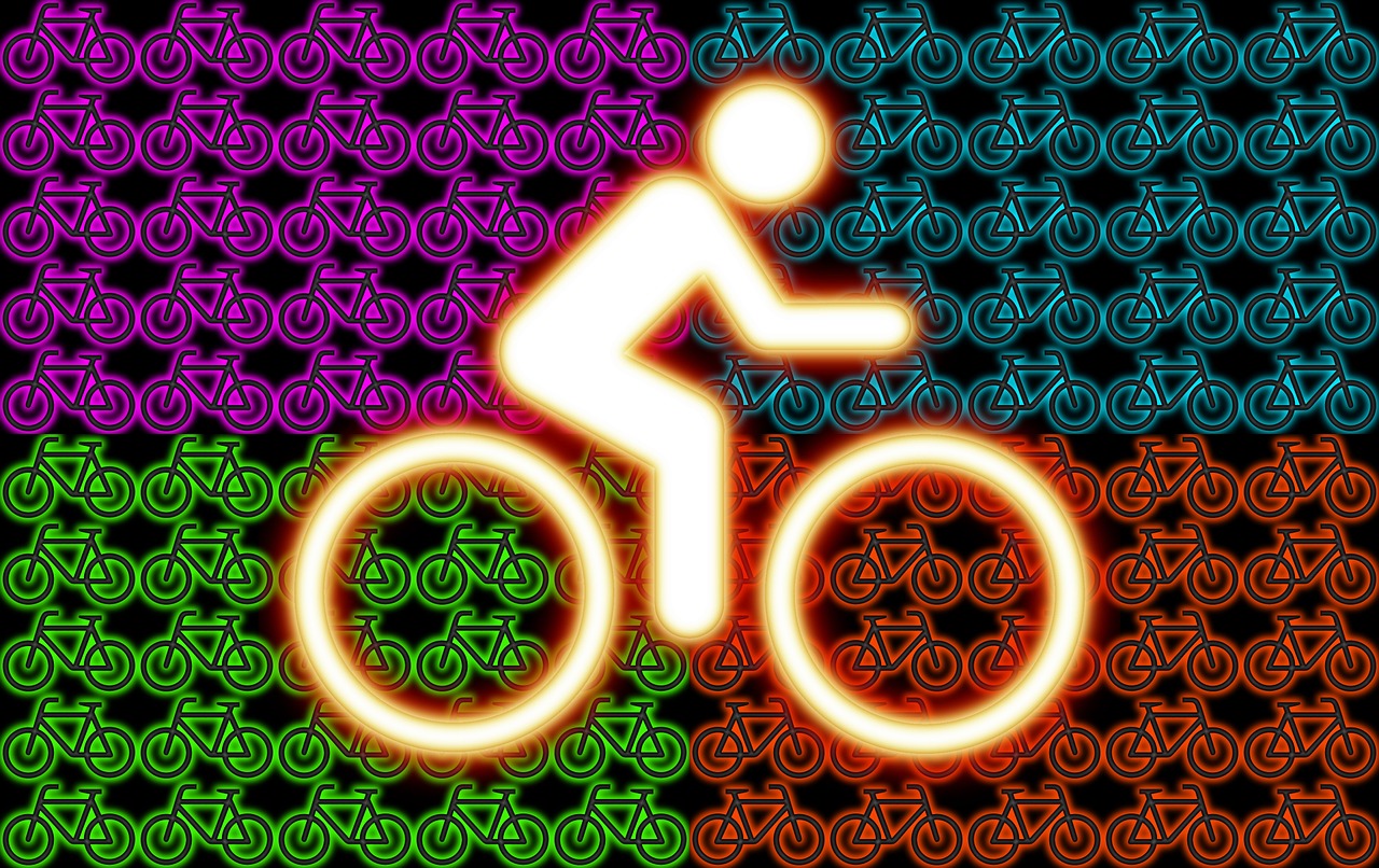 bike neon colors graphic free photo