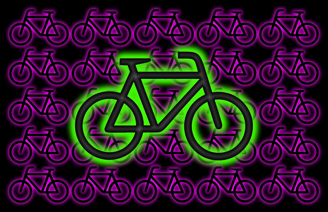 bike graphic neon colors free photo