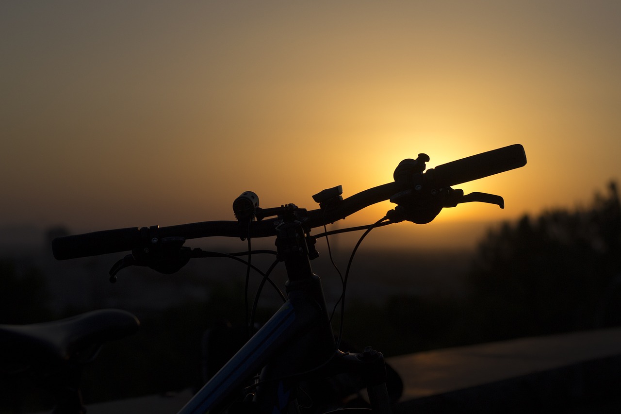 bike sunset sunrise free photo
