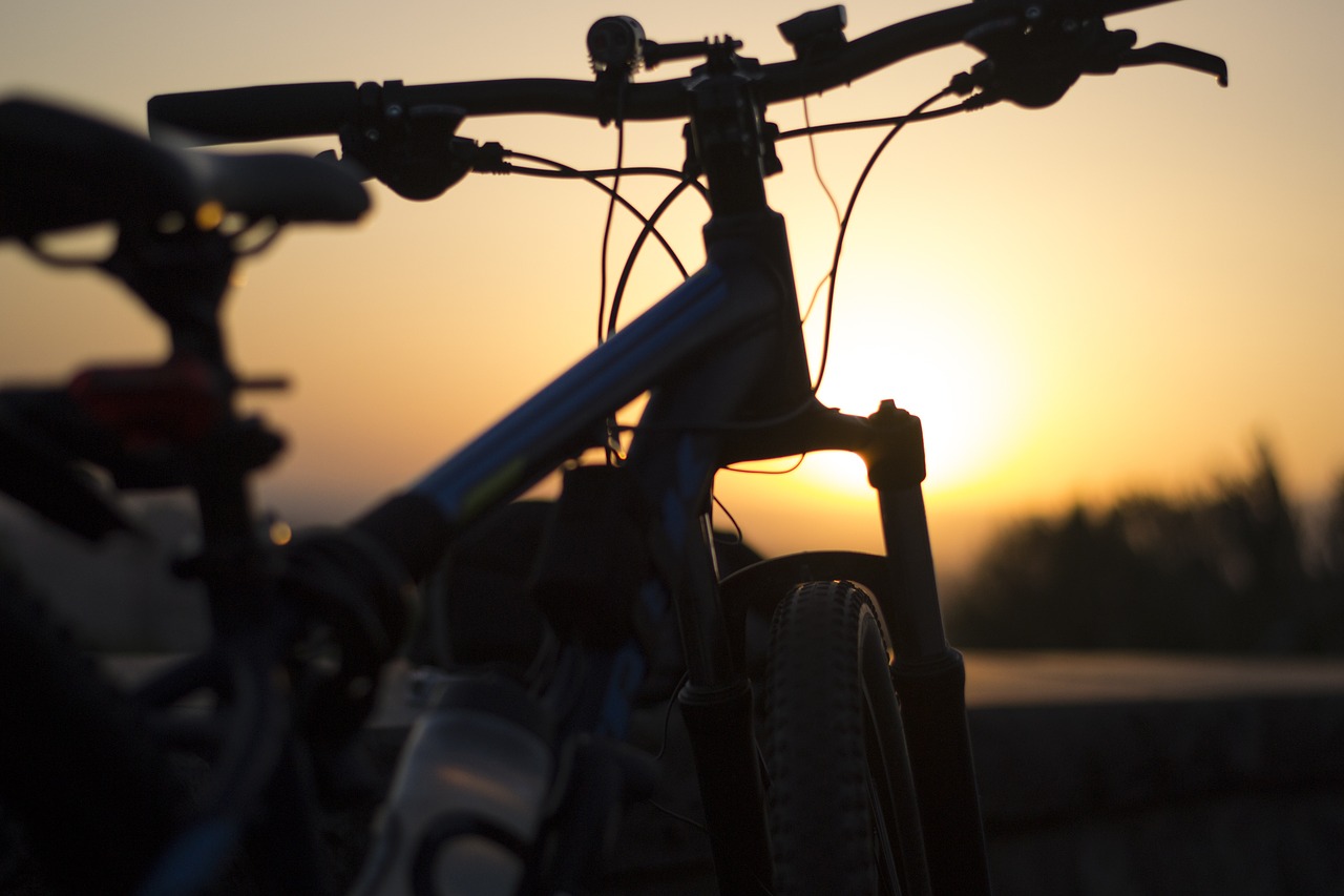 bike sunset evening free photo