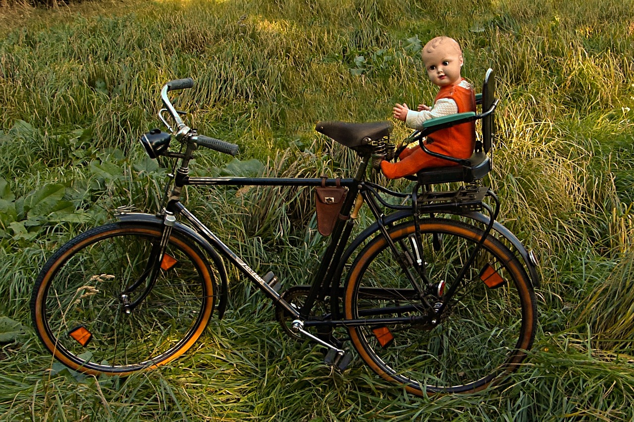 bike old doll free photo