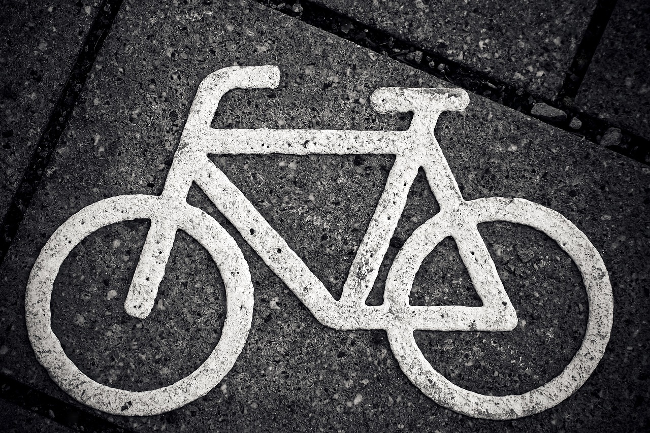 bike characters cycle path free photo